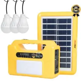 Kit Solaire MEWE MWSLK-MS02Y + 3 ampoules Led - Avec haut parleur - 6 Mois