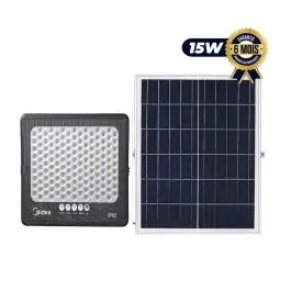 Projecteur solaire LED Midea 15W - Avec panneau solaire 15W - Batterie 15Ah LI - 6 Mois