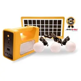 MEWE Kit d'éclairage solaire standard - MWSLK-SV04Y - Batterie 6V4.5A - Panneau Solaire 9V3.2W - Voltage - Garantie 6 moise
